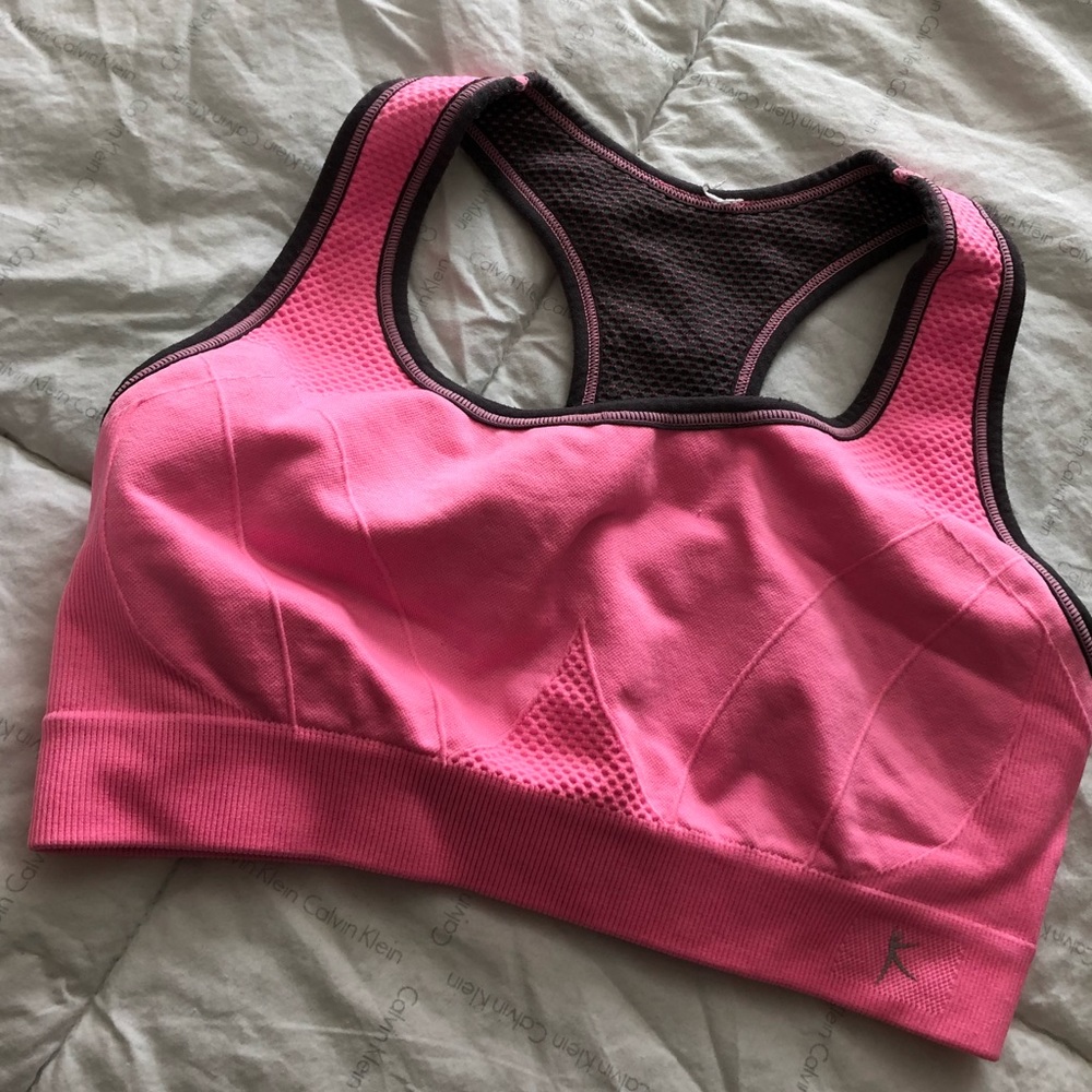 Pink sports bra